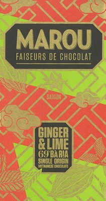 Marou, Ba Ria, Ginger & Lime, 69% dark chocolate bar