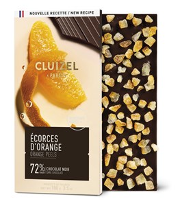 Cluizel, Ecorces D'orange, Grand Cru, 72% dark chocolate bar