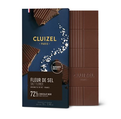 Cluizel, Fleur De Sel,, 72% dark chocolate bar